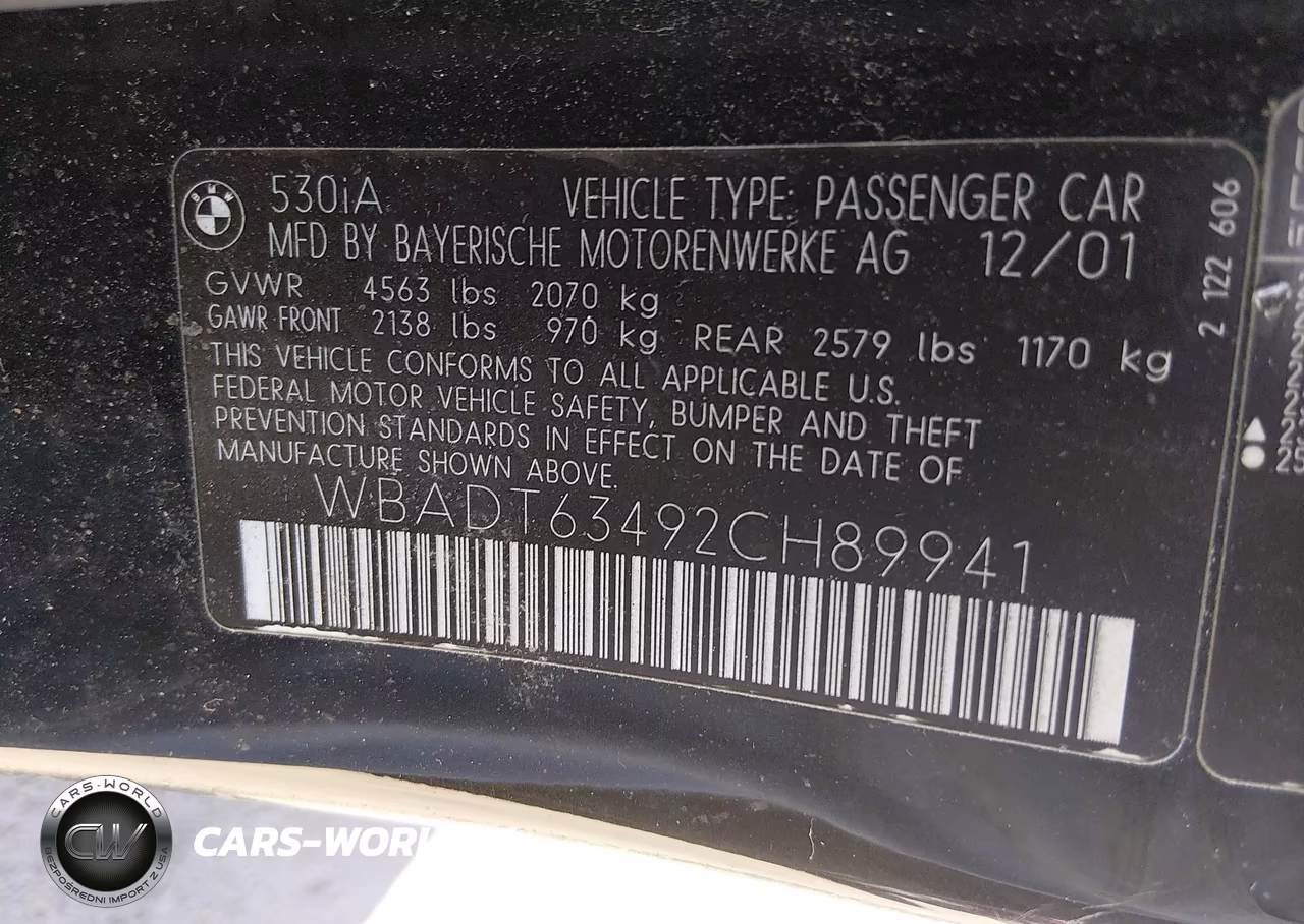 2002 BMW 530Ia VIN:WBADT63492CH89941 - 9