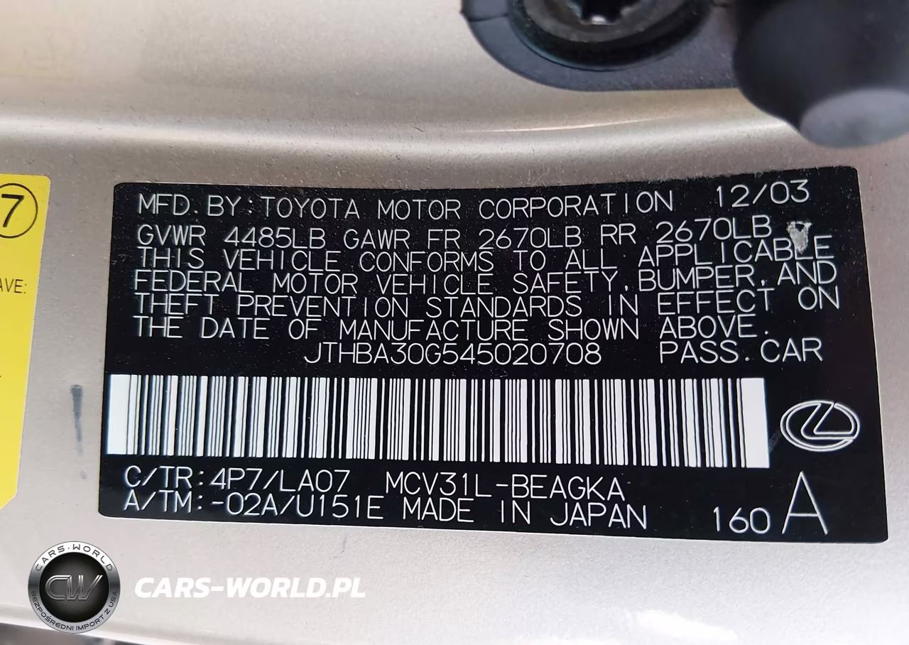 2004 Lexus Es 330 VIN:JTHBA30G545020708 - 9