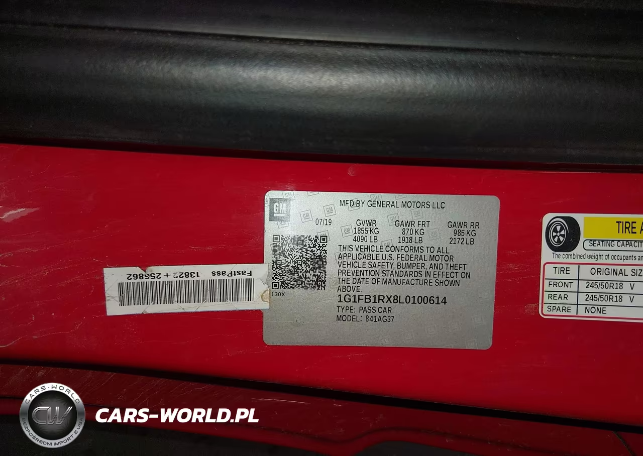 2020 Chevrolet Camaro Rwd 1Lt VIN:1G1FB1RX8L0100614 - 9