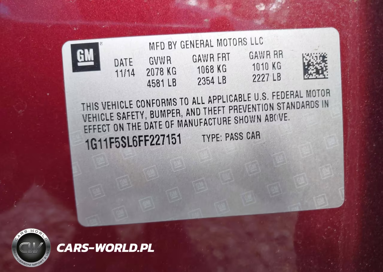 2015 Chevrolet Malibu 1Lz VIN:1G11F5SL6FF227151 - 9