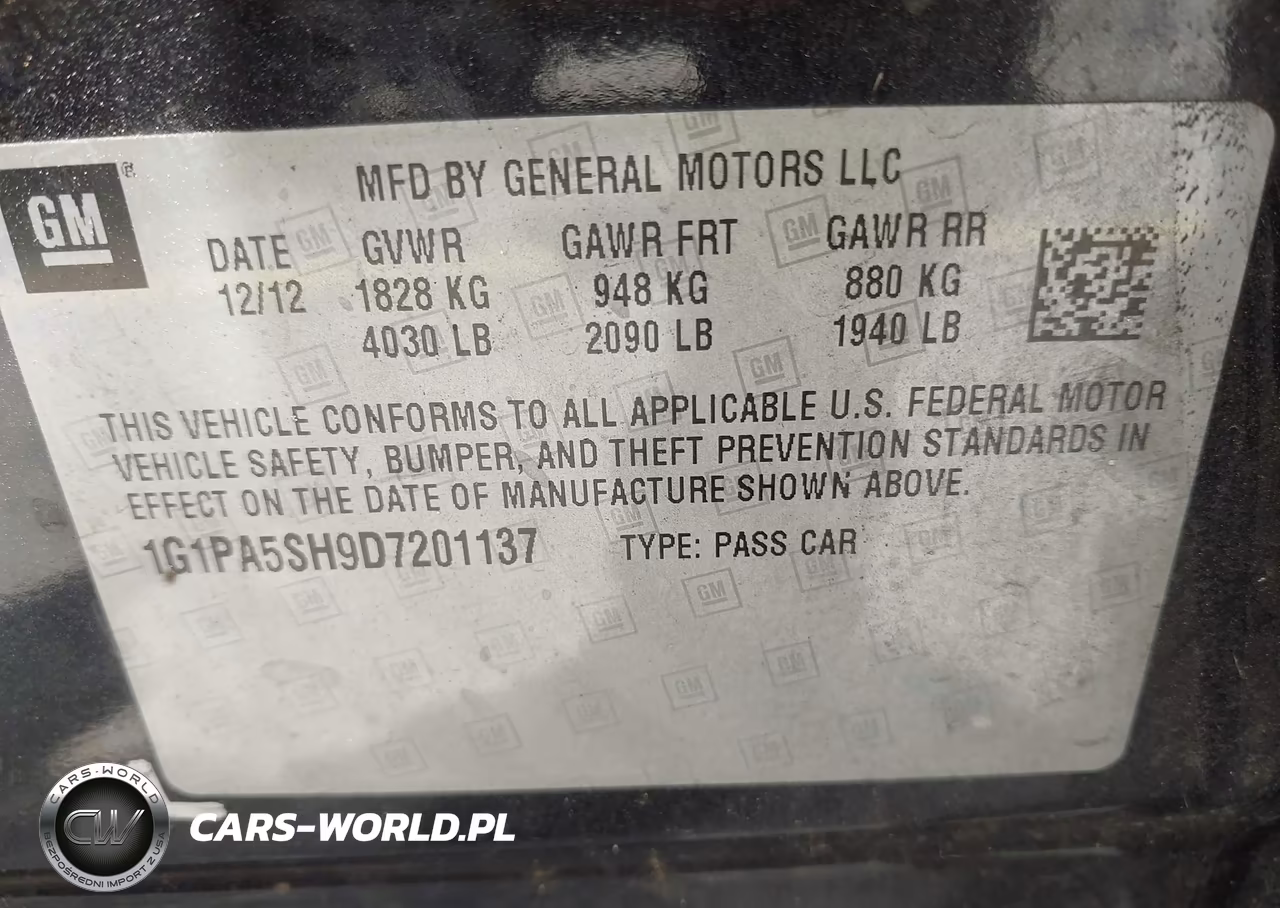 2013 Chevrolet Cruze Ls Auto VIN:1G1PA5SH9D7201137 - 9