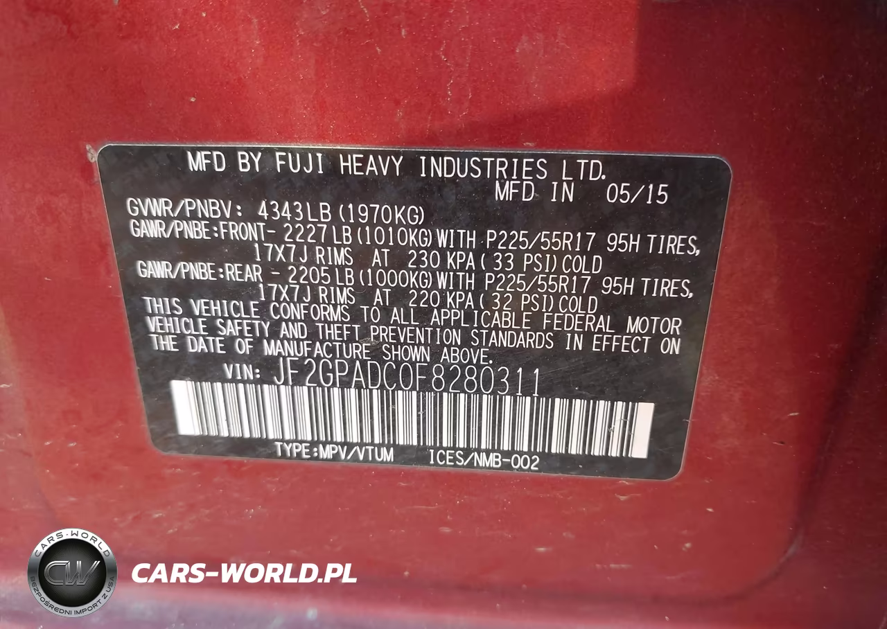 2015 Subaru Xv Crosstrek 2.0I Premium VIN:JF2GPADC0F8280311 - 9