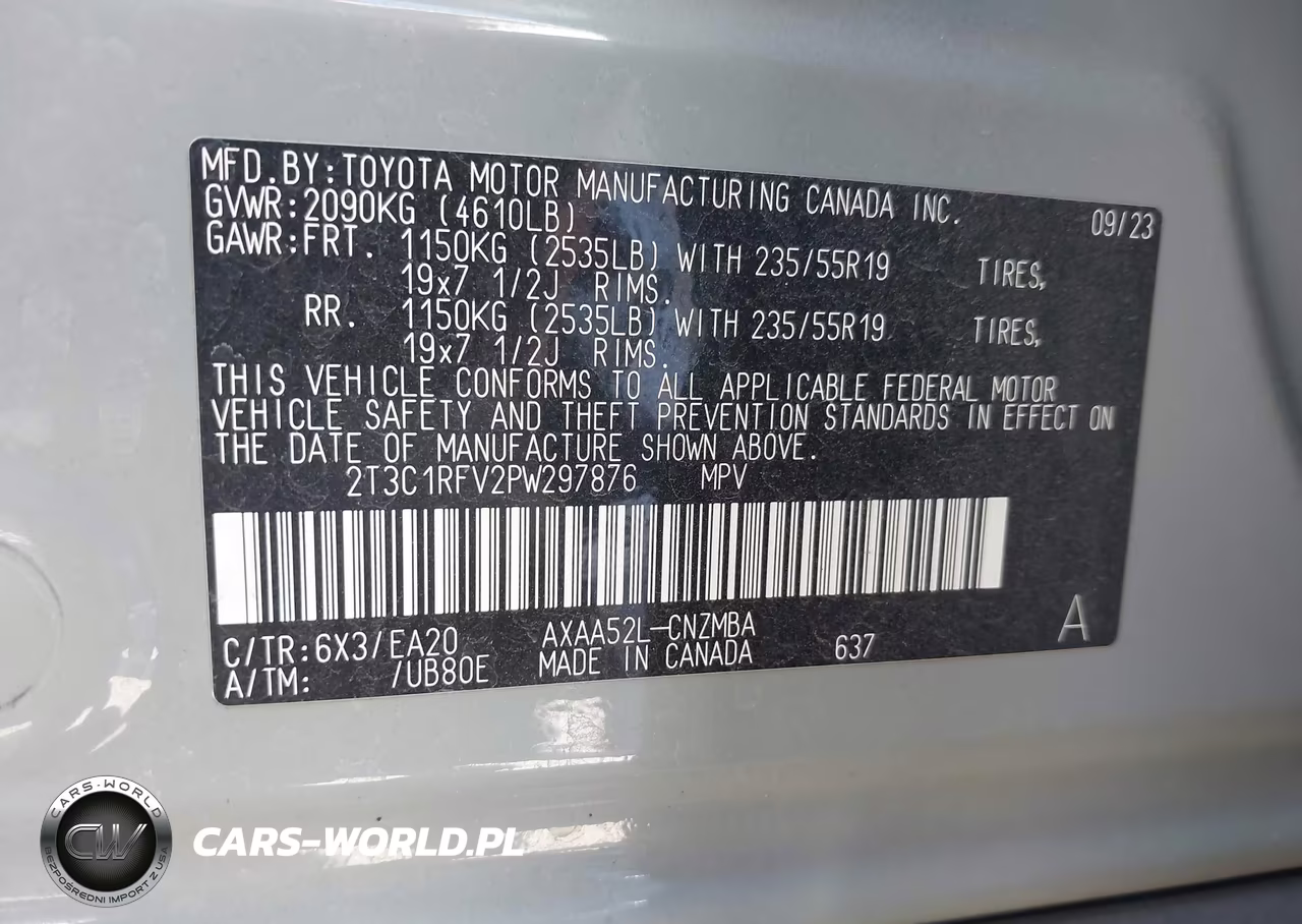 2023 Toyota Rav4 Xle Premium VIN:2T3C1RFV2PW297876 - 9