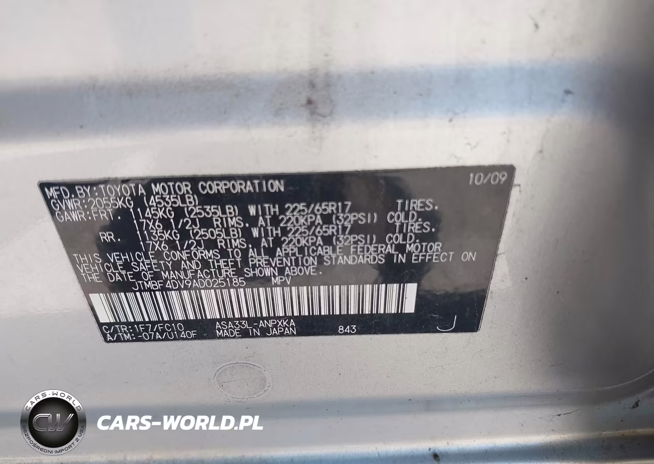 2010 Toyota Rav4 VIN:JTMBF4DV9AD025185 - 9