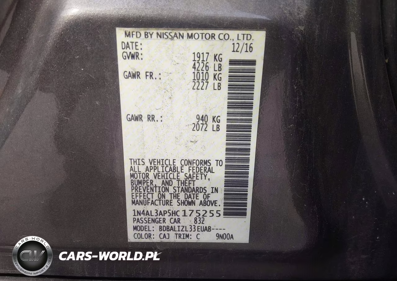 2017 Nissan Altima 2.5 Sv VIN:1N4AL3AP5HC175255 - 9