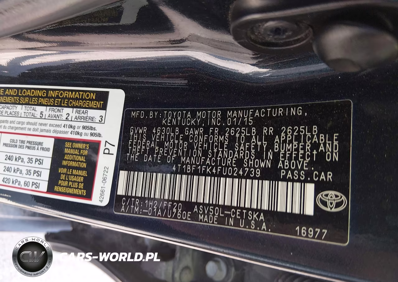 2015 Toyota Camry Se VIN:4T1BF1FK4FU024739 - 9