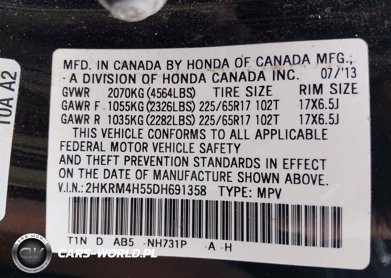 2013 Honda Cr-V Ex VIN:2HKRM4H55DH691358 - 9
