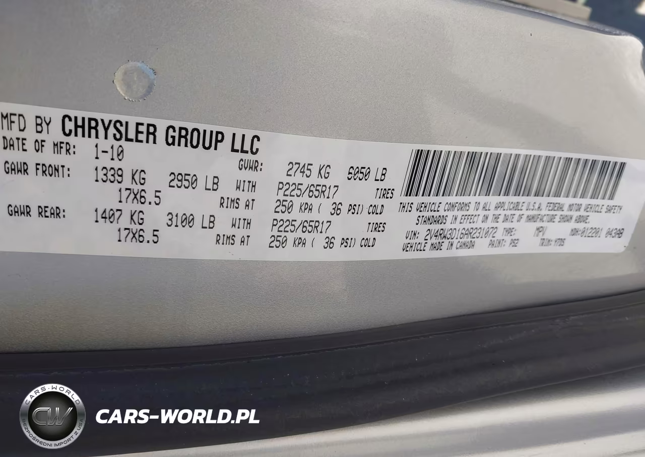 2010 Volkswagen Routan Se VIN:2V4RW3D16AR231072 - 9