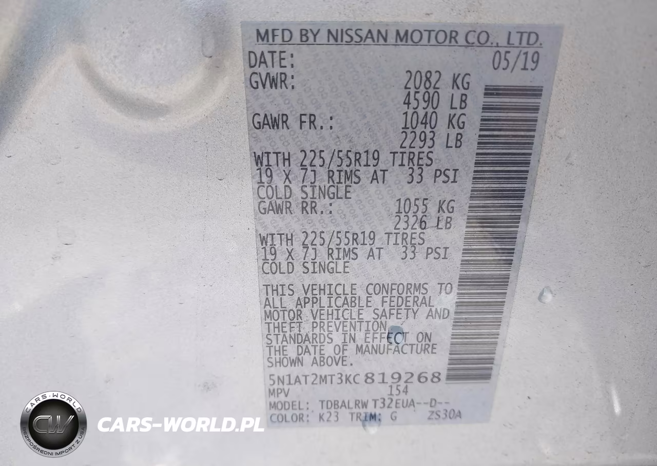 2019 Nissan Rogue Sl VIN:5N1AT2MT3KC819268 - 9