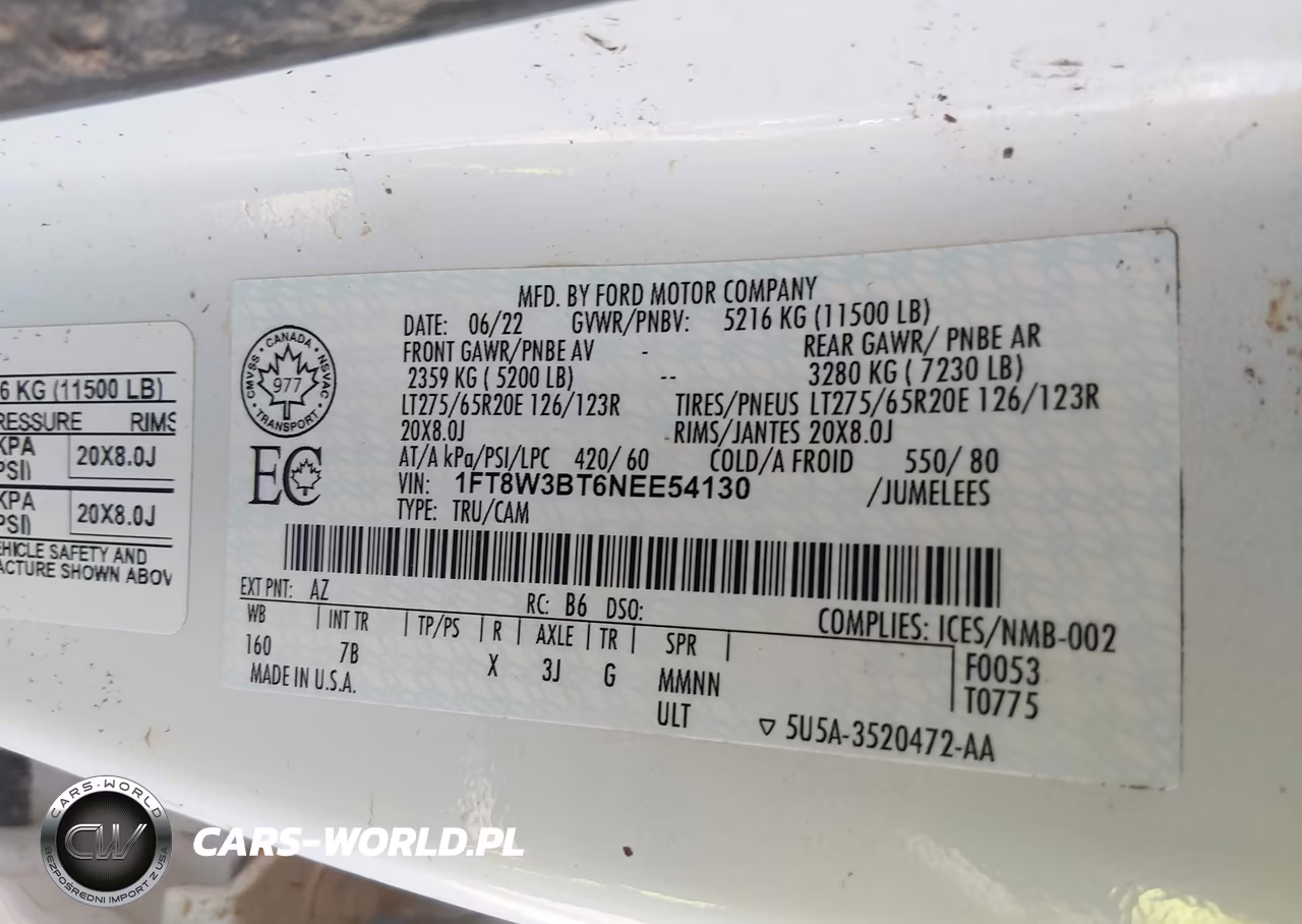 2022 Ford F-350 Platinum VIN:1FT8W3BT6NEE54130 - 9