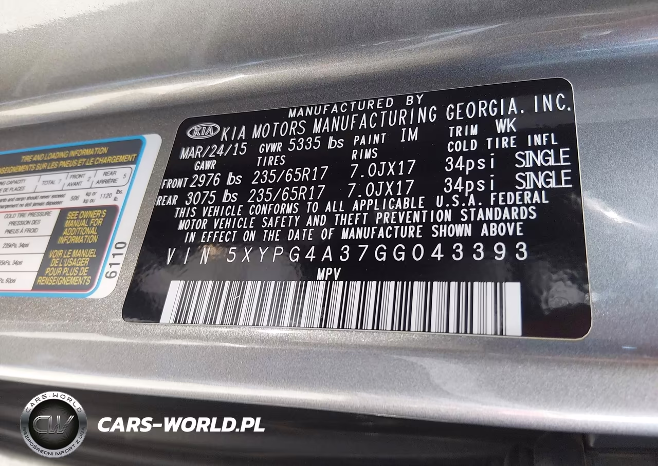 2016 Kia Sorento 2.4L Lx VIN:5XYPG4A37GG043393 - 9