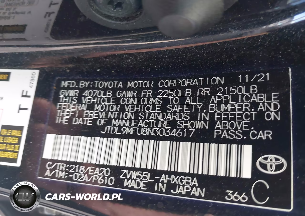 2022 Toyota Prius Xle Awd-E VIN:JTDL9MFU8N3034617 - 9