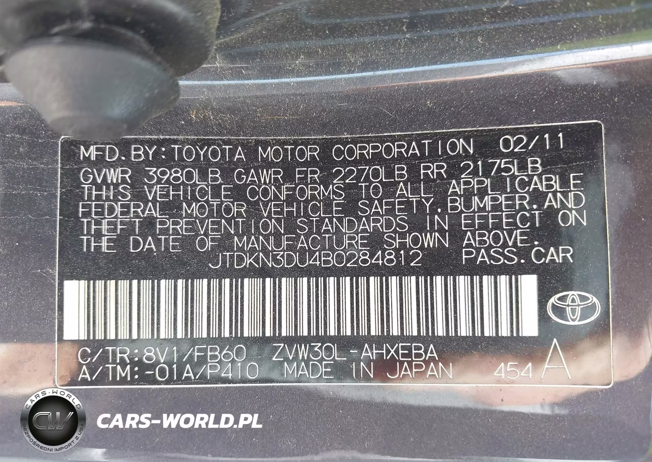 2011 Toyota Prius Two VIN:JTDKN3DU4B0284812 - 9