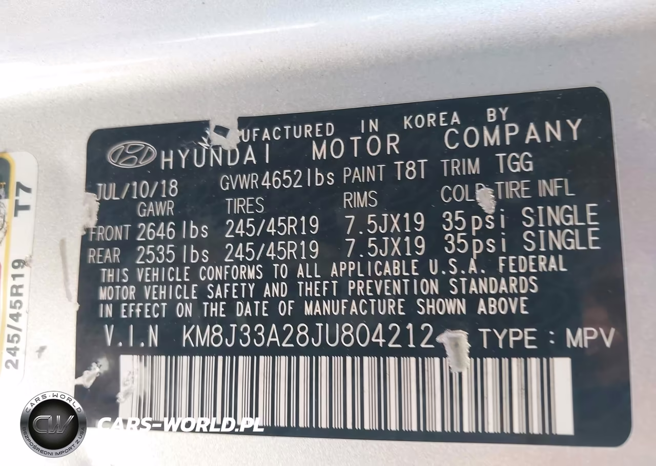 2018 Hyundai Tucson Value VIN:KM8J33A28JU804212 - 9