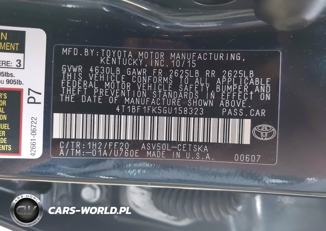 2016 Toyota Camry Se VIN:4T1BF1FK5GU158323 - 9
