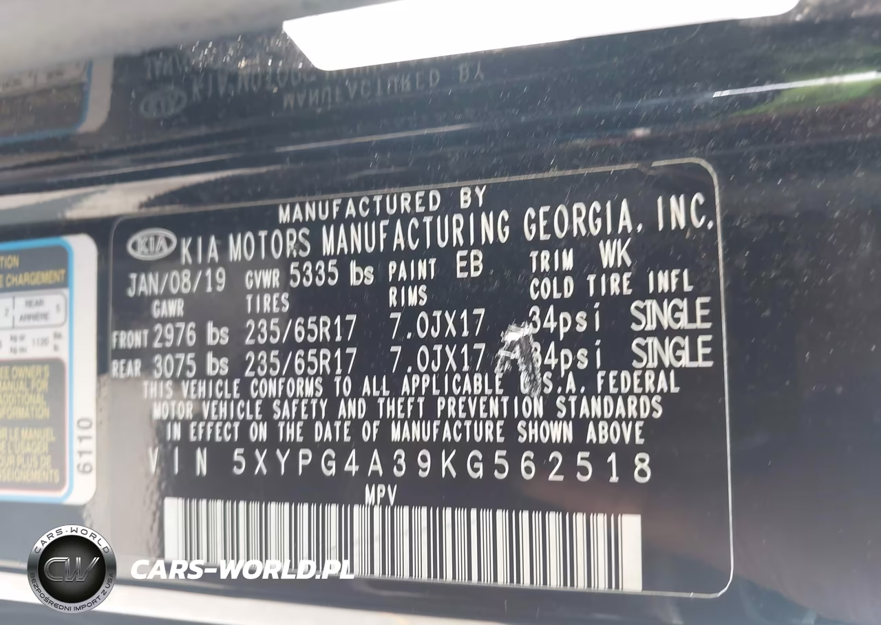 2019 Kia Sorento 2.4L L VIN:5XYPG4A39KG562518 - 9