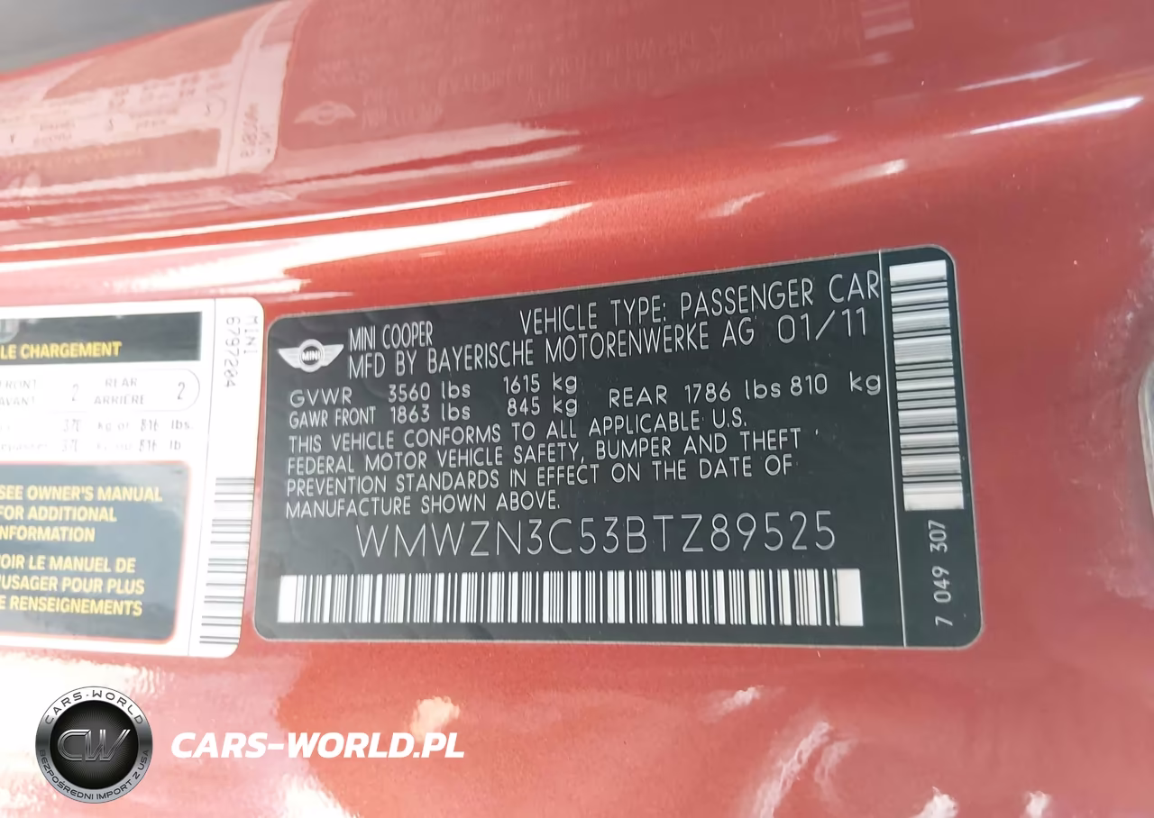 2011 Mini Cooper VIN:WMWZN3C53BTZ89525 - 9