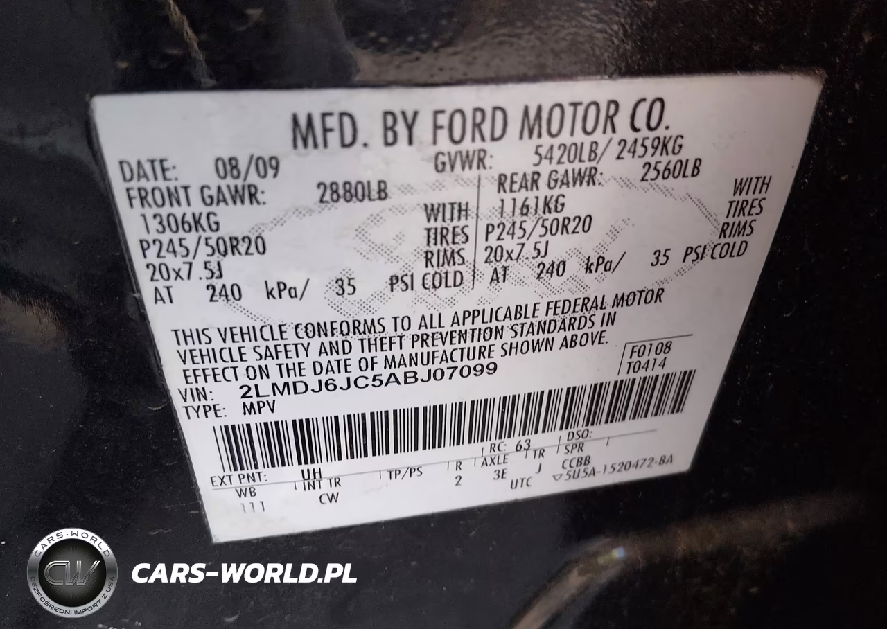 2010 Lincoln Mkx VIN:2LMDJ6JC5ABJ07099 - 9