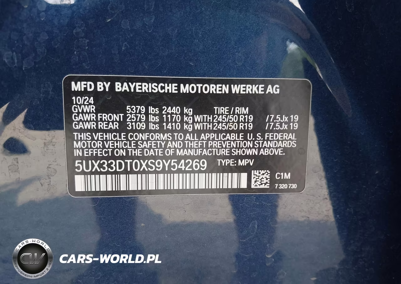 2025 BMW X4 xDrive30I VIN:5UX33DT0XS9Y54269 - 9