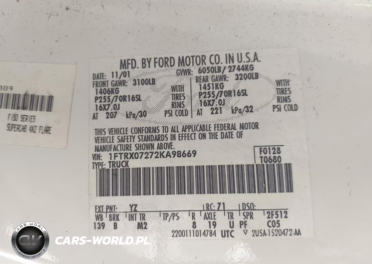 2002 Ford F-150 Xl-Xlt VIN:1FTRX07272KA98669 - 9