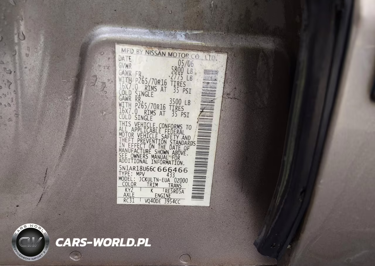 2006 Nissan Pathfinder Se VIN:5N1AR18U66C666466 - 9