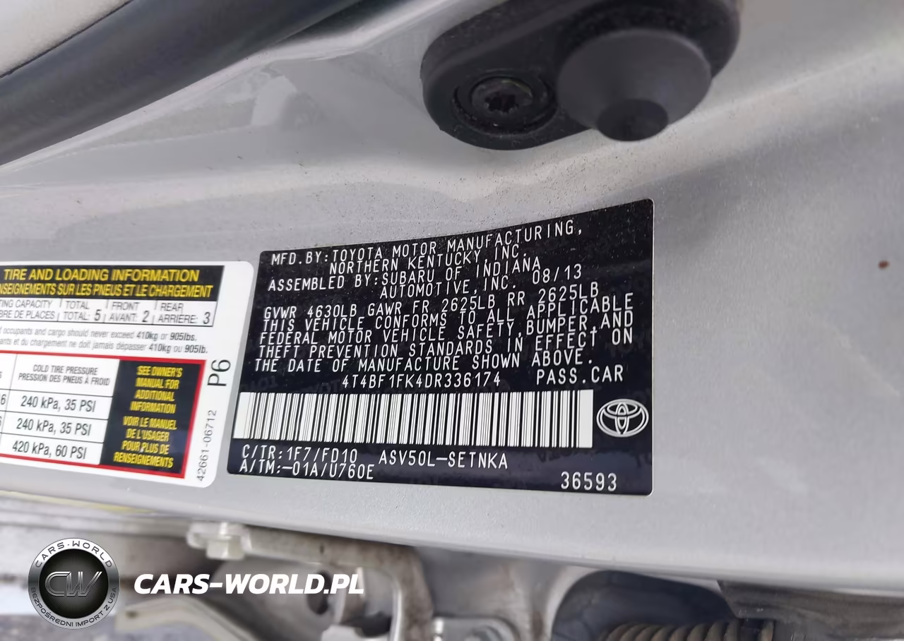 2013 Toyota Camry Le VIN:4T4BF1FK4DR336174 - 9