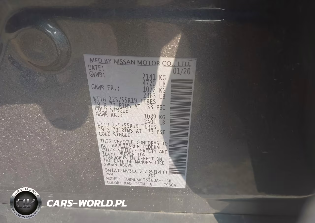 2020 Nissan Rogue Sl Intelligent Awd VIN:5N1AT2MV3LC778840 - 9