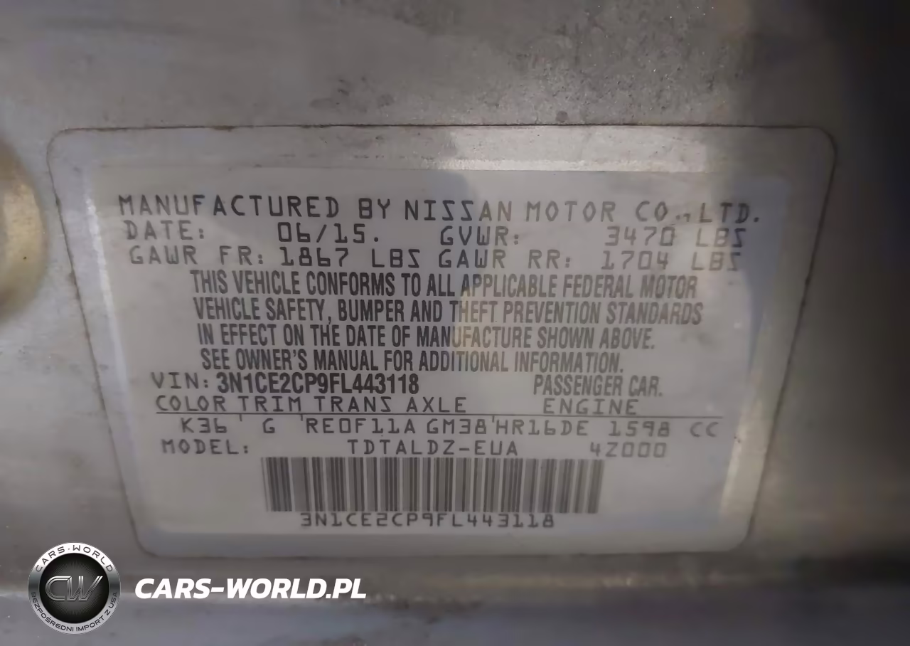 2015 Nissan Versa Note Sv VIN:3N1CE2CP9FL443118 - 9