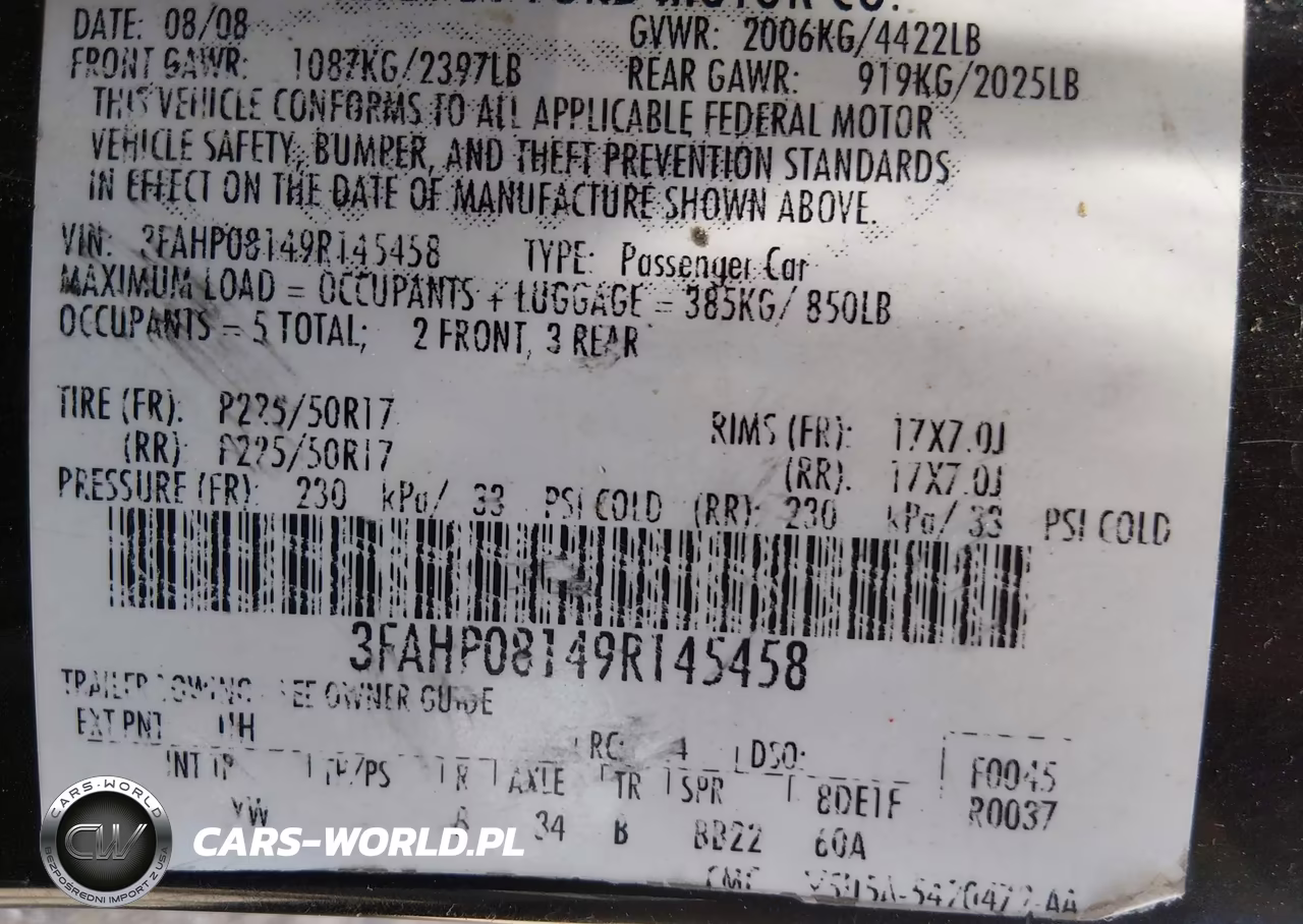 2009 Ford Fusion Sel VIN:3FAHP08149R145458 - 9