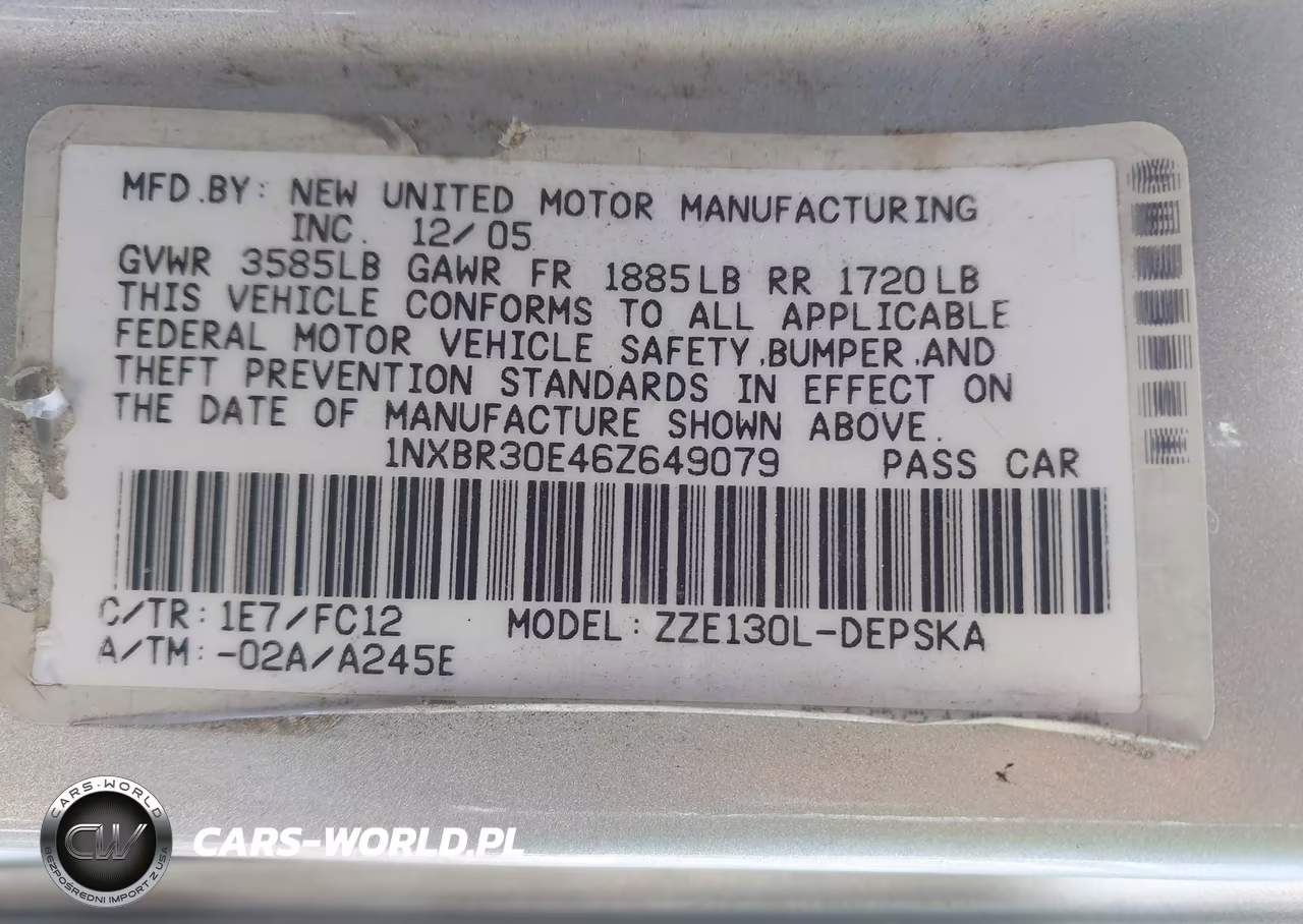 2006 Toyota Corolla S VIN:1NXBR30E46Z649079 - 9