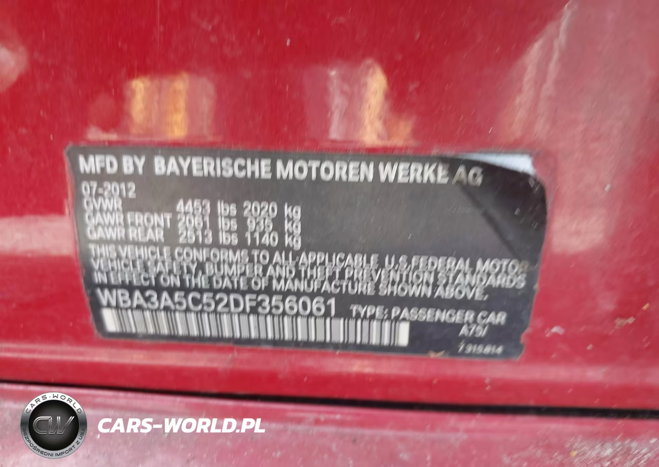 2013 BMW 328I VIN:WBA3A5C52DF356061 - 9