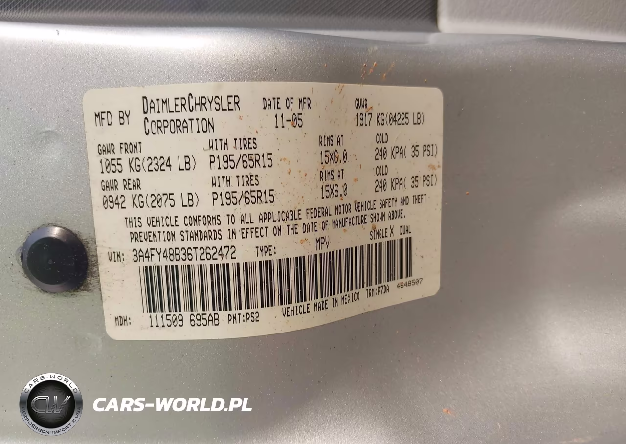 2006 Chrysler Pt Cruiser VIN:3A4FY48B36T262472 - 9