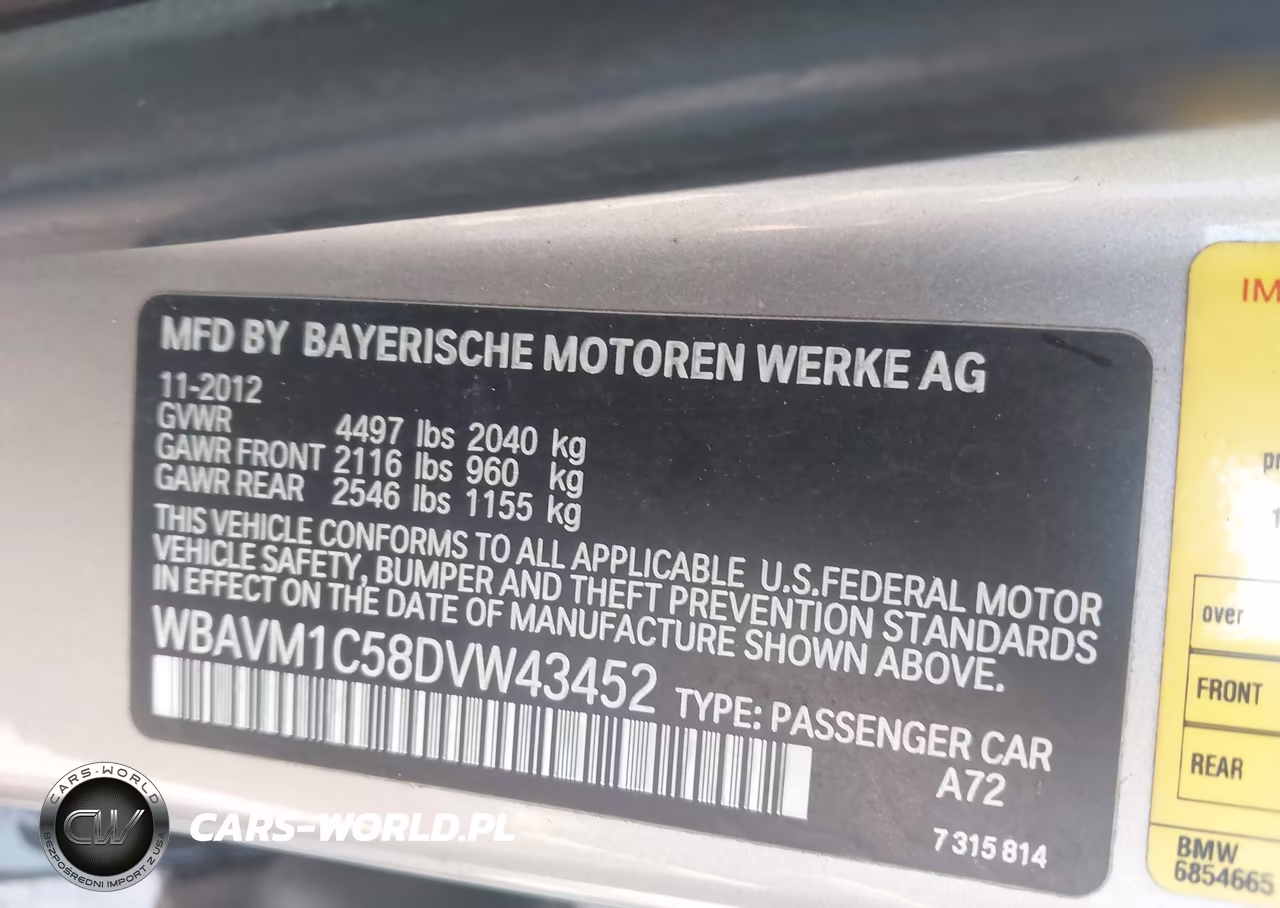 2013 BMW X1 Sdrive28I VIN:WBAVM1C58DVW43452 - 9