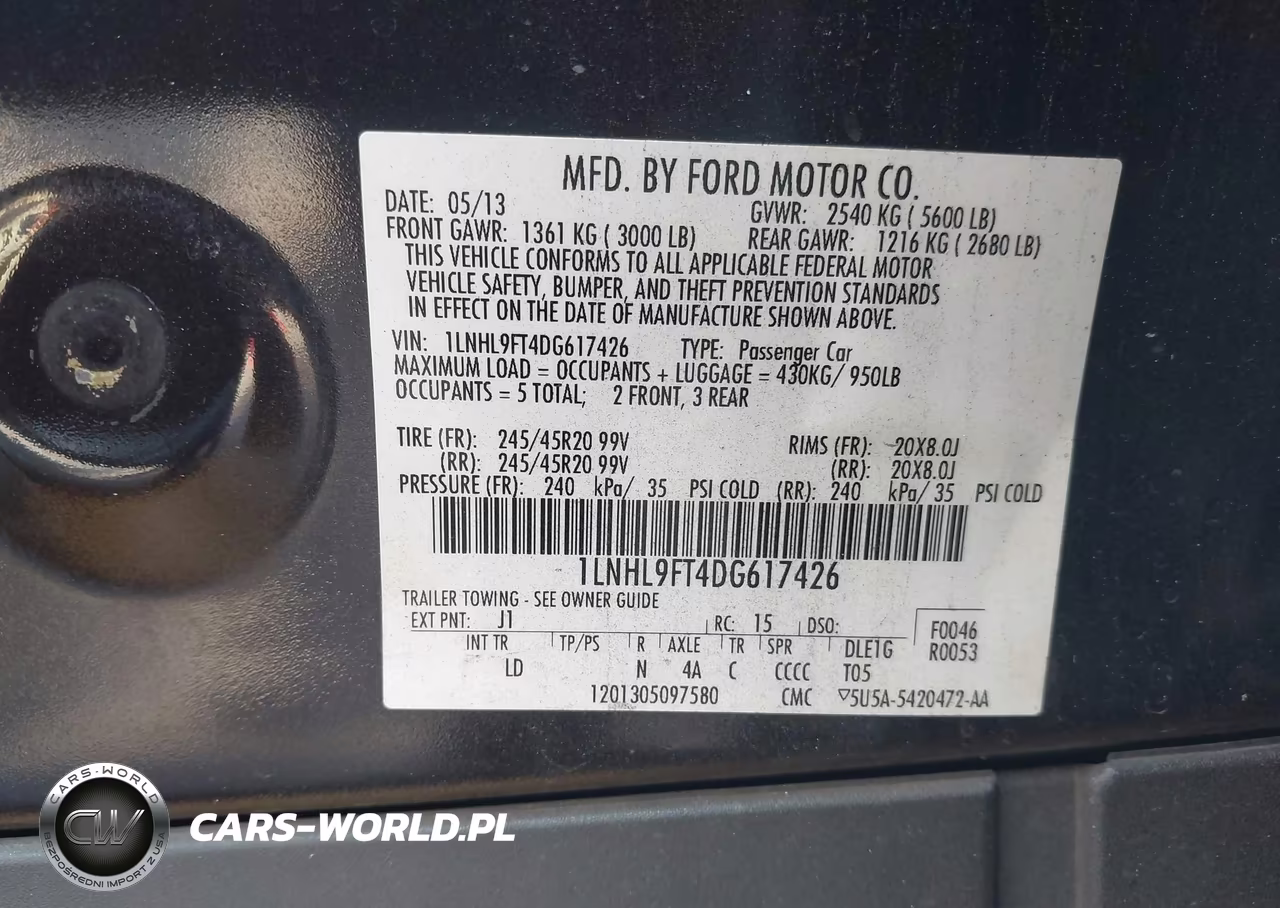 2013 Lincoln Mks Ecoboost VIN:1LNHL9FT4DG617426 - 9