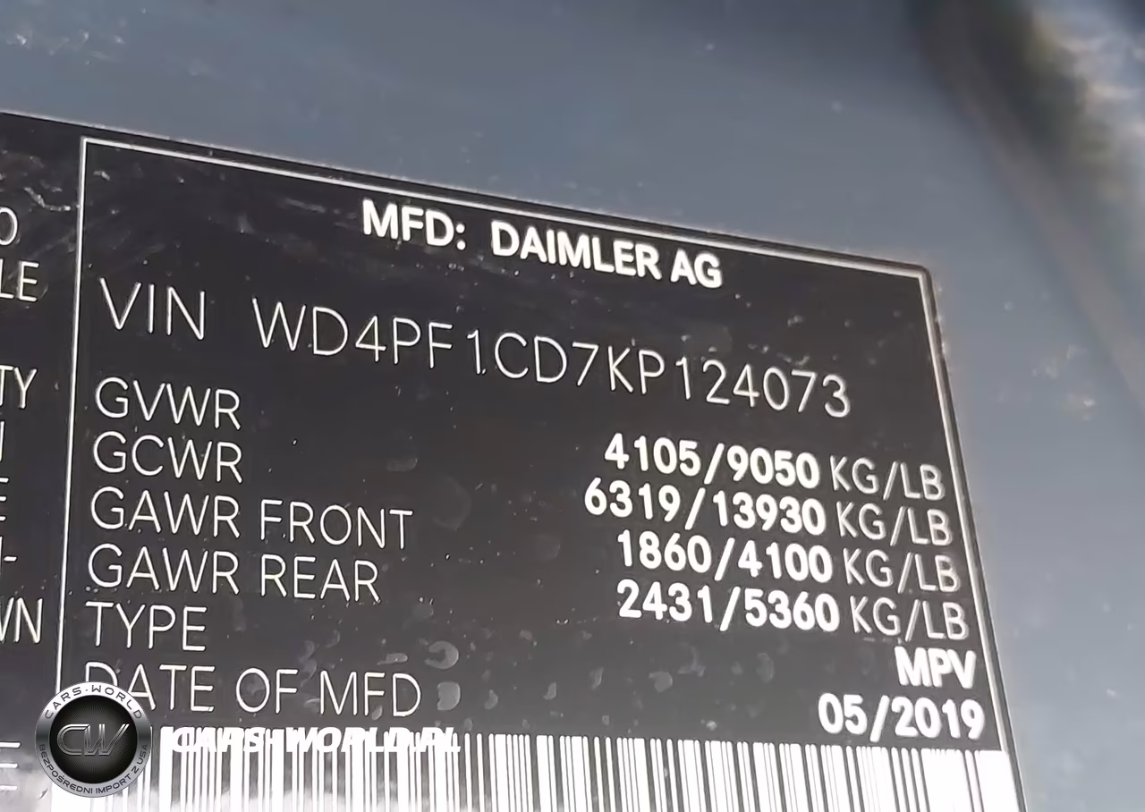 2019 Mercedes-Benz Sprinter 2500 High Roof V6 VIN:WD4PF1CD7KP124073 - 9