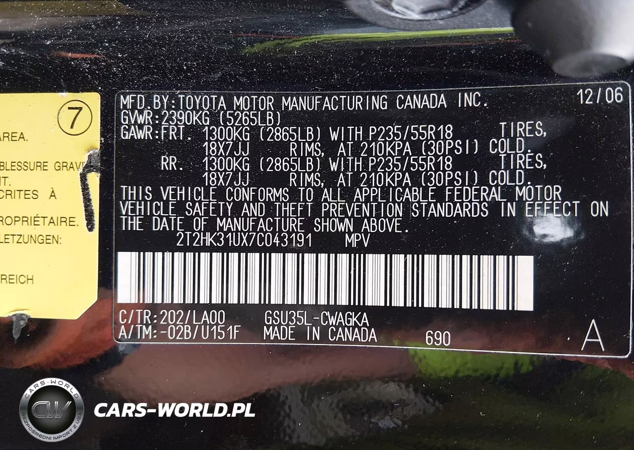 2007 Lexus Rx 350 VIN:2T2HK31UX7C043191 - 9