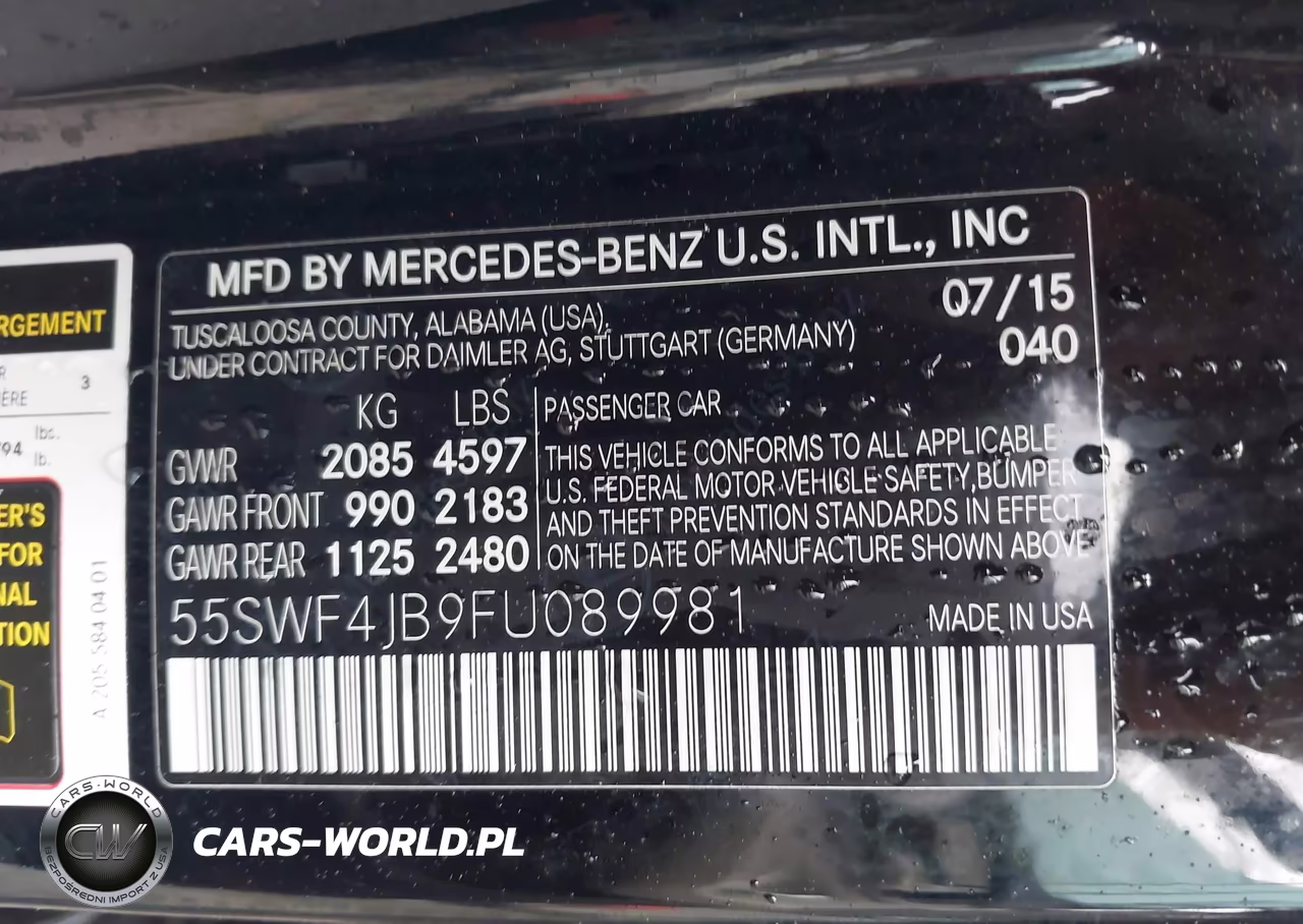 2015 Mercedes-Benz C 300 VIN:55SWF4JB9FU089981 - 9