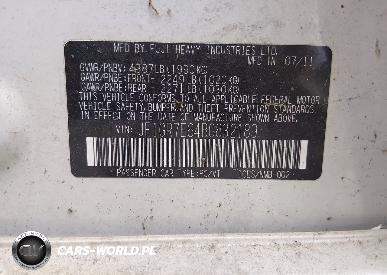 2011 Subaru Impreza Wrx Premium VIN:JF1GR7E64BG832189 - 9