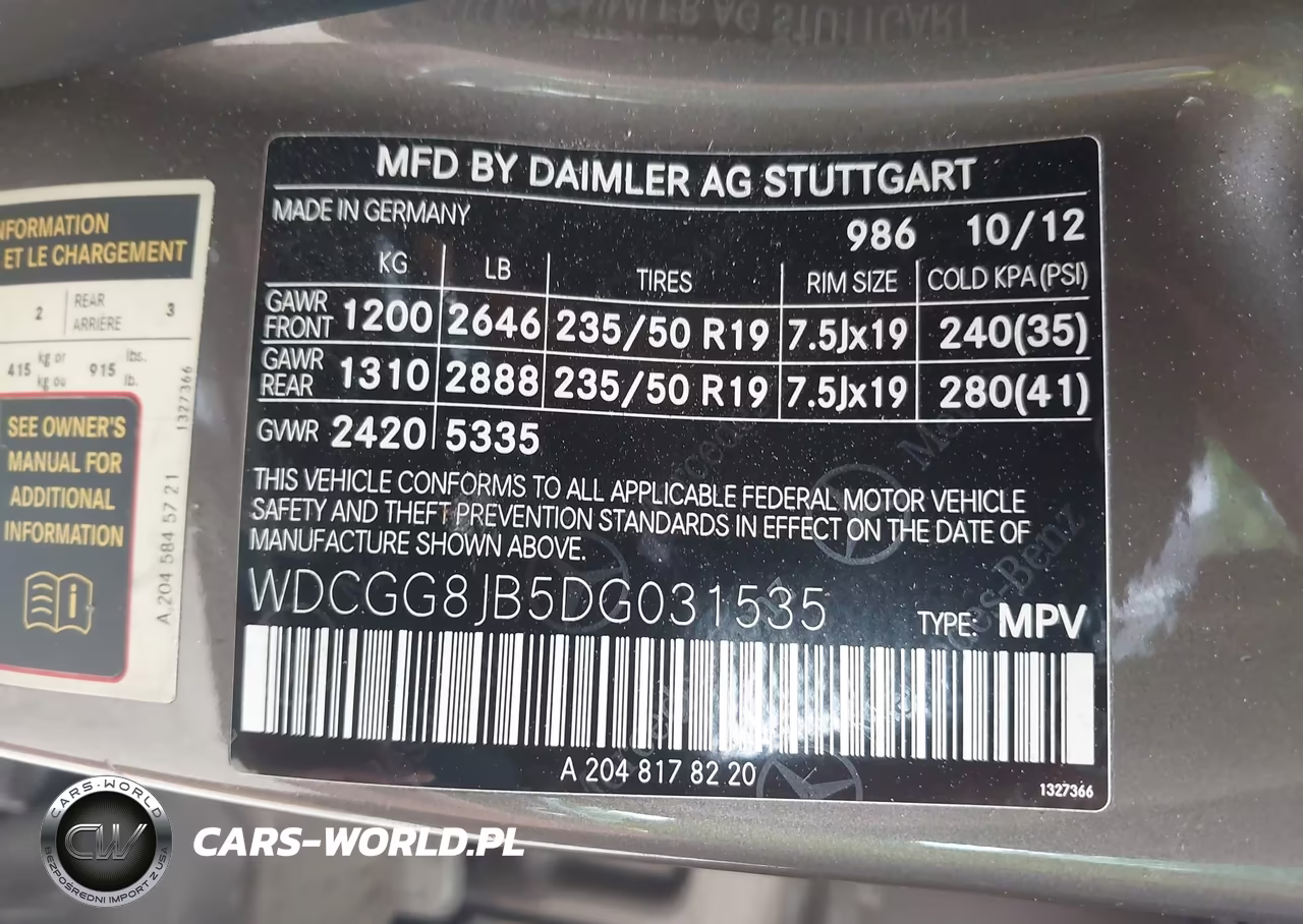 2013 Mercedes-Benz Glk 350 4Matic VIN:WDCGG8JB5DG031535 - 9
