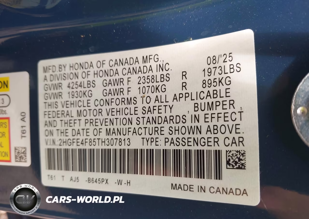 2026 Honda Civic Hybrid Sport-Sport Touring VIN:2HGFE4F85TH307813 - 9