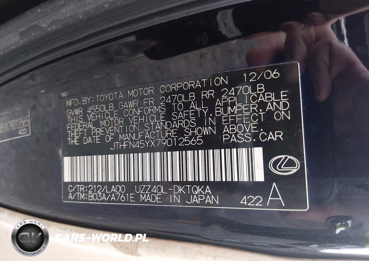 2007 Lexus Sc 430 VIN:JTHFN45YX79012565 - 9