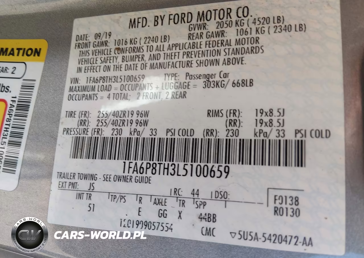 2020 Ford Mustang Ecoboost Premium Fastback VIN:1FA6P8TH3L5100659 - 9