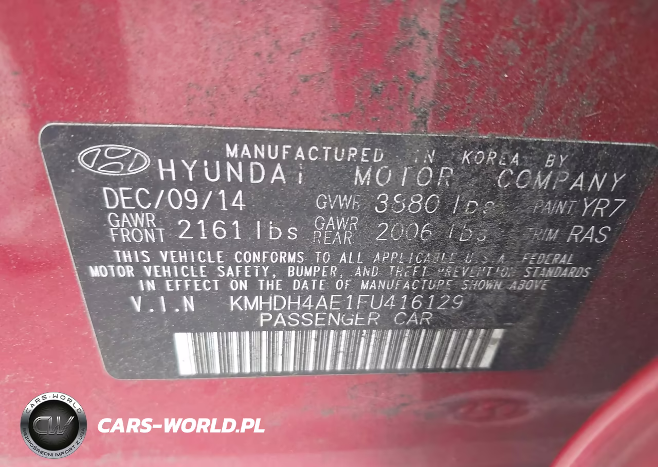 2015 Hyundai Elantra Se VIN:KMHDH4AE1FU416129 - 9