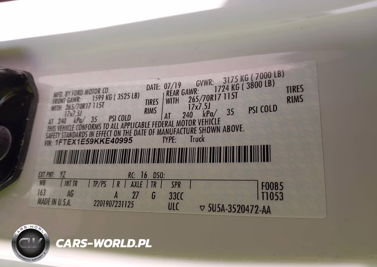 2019 Ford F150 Super Cab VIN:1FTEX1E59KKE40995 - 9