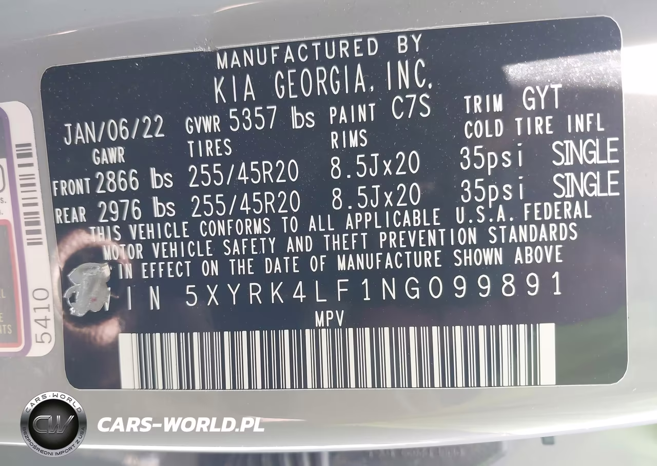 2022 Kia Sorento Sx VIN:5XYRK4LF1NG099891 - 9