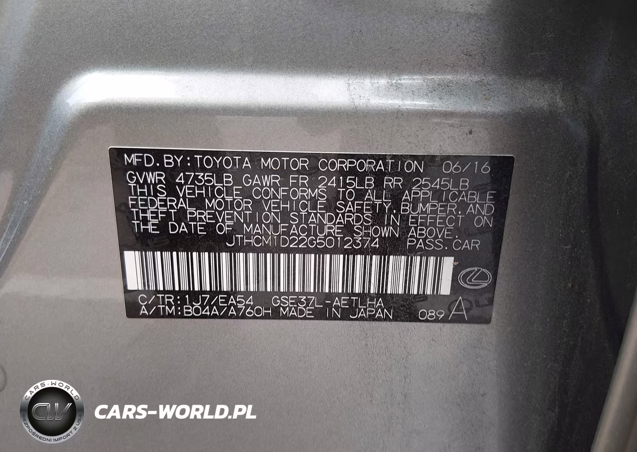 2016 Lexus Is 300 VIN:JTHCM1D22G5012374 - 9