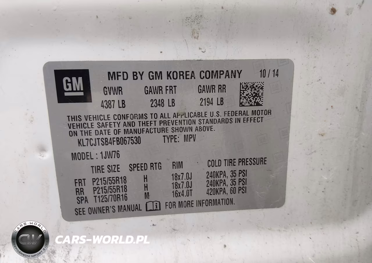 2015 Chevrolet Trax Ltz VIN:KL7CJTSB4FB067530 - 9