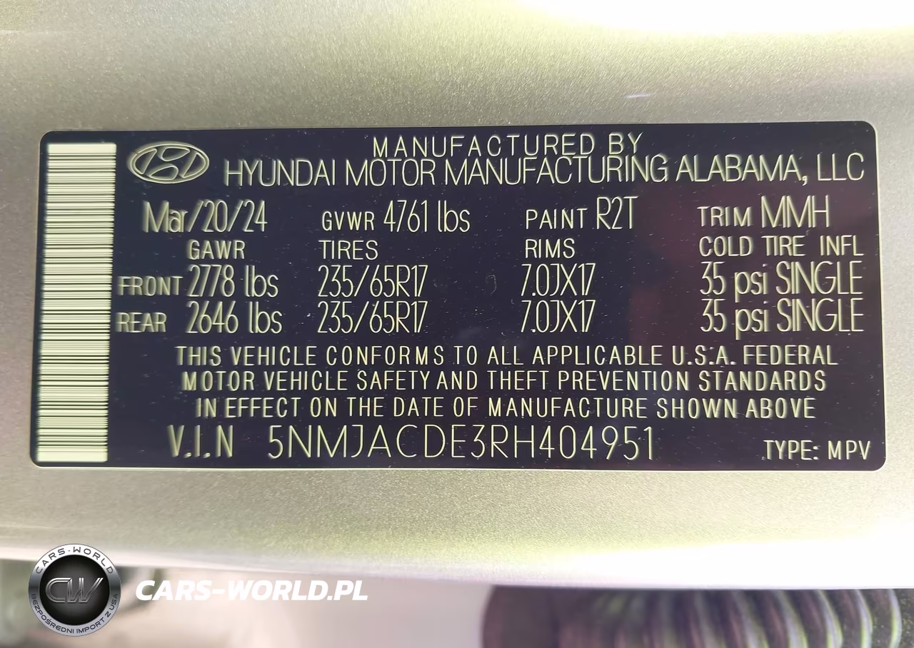 2024 Hyundai Tucson Se VIN:5NMJACDE3RH404951 - 9