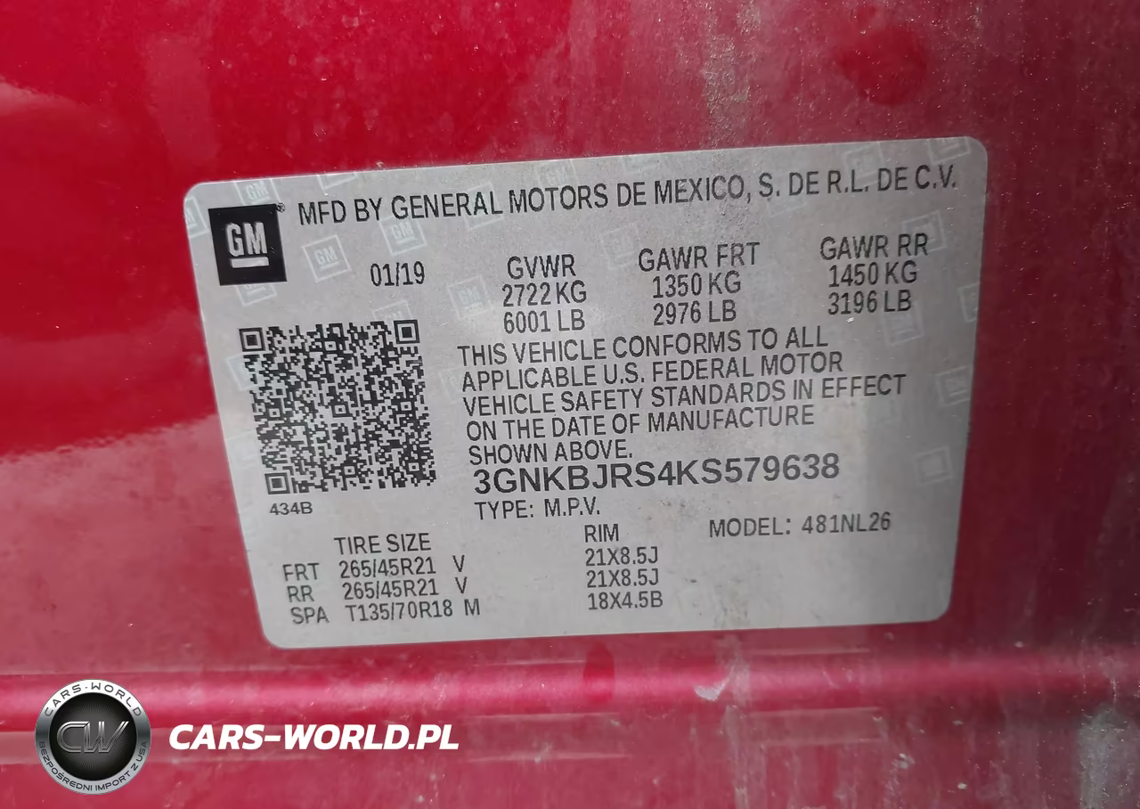 2019 Chevrolet Blazer Rs VIN:3GNKBJRS4KS579638 - 9