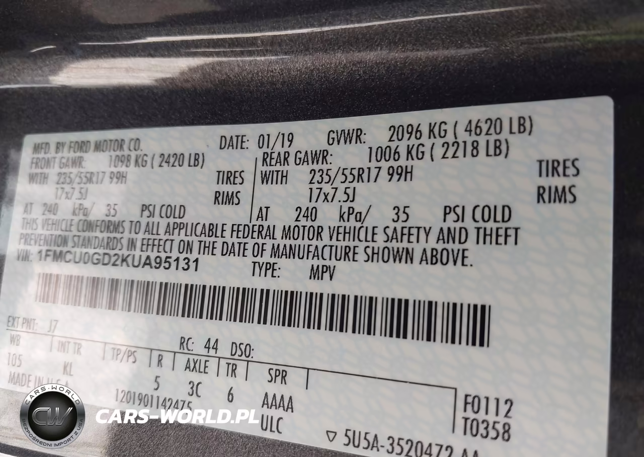 2019 Ford Escape Se VIN:1FMCU0GD2KUA95131 - 9